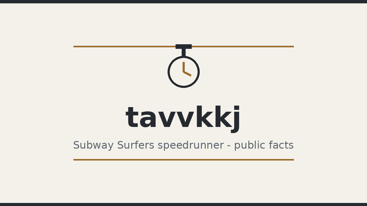 Tavvkkj _ Subway Surfers Speedrunner _ Runs & Records Hero Image